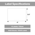 thumbnail image 7 of SSBM 4" x 3.33" - 1000 Sheets, Laser Sheet Labels White, Ideal for Laser or Inkjet Printers for Packaging, Shipping - 6 Labels Per Sheet, 7 of 7