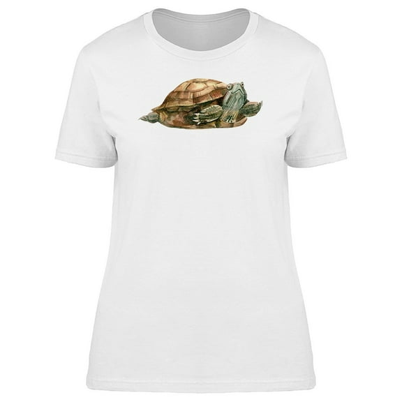 Cool Watercolor Turtle Cartoon Tee Women's -Image by Shutterstock