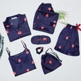thumbnail image 2 of Gibobby Pijamas mujer invierno Conjunto de siete piezas para mujer, pantalones cortos de manga larga(Azul,XL), 2 of 3
