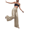 thumbnail image 2 of Women Sequin Wide Leg Pants Glitter Sparkle High Waist Loose Trousers for Party Club, 2 of 6