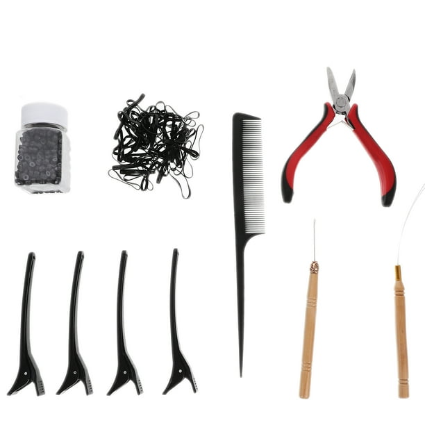 GOOHOCHY 1 juego de herramientas para extensiones de cabello, herramienta para extensiones de oropel, kit de herramientas para peinar el cabello