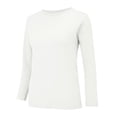 thumbnail image 4 of Vinsonshop Women's Ribbed Knit Pullover Sweaters Long Sleeve Crewneck Tops Casual Basic Jumpers Fall Clothes Winter Warm Everyday White L, 4 of 9
