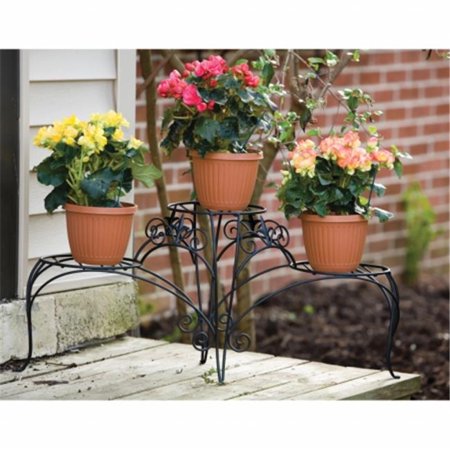 Panacea PAN89178 Panacea 3 Tiered Plant Stand With Finial Black