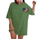 thumbnail image 4 of Camiseta de Cuello Redondo Impresa Delantera Y Trasera Del Día de la Independencia de las Mujeres, Tops Cortos Casuales para las Mujeres, 4 of 5