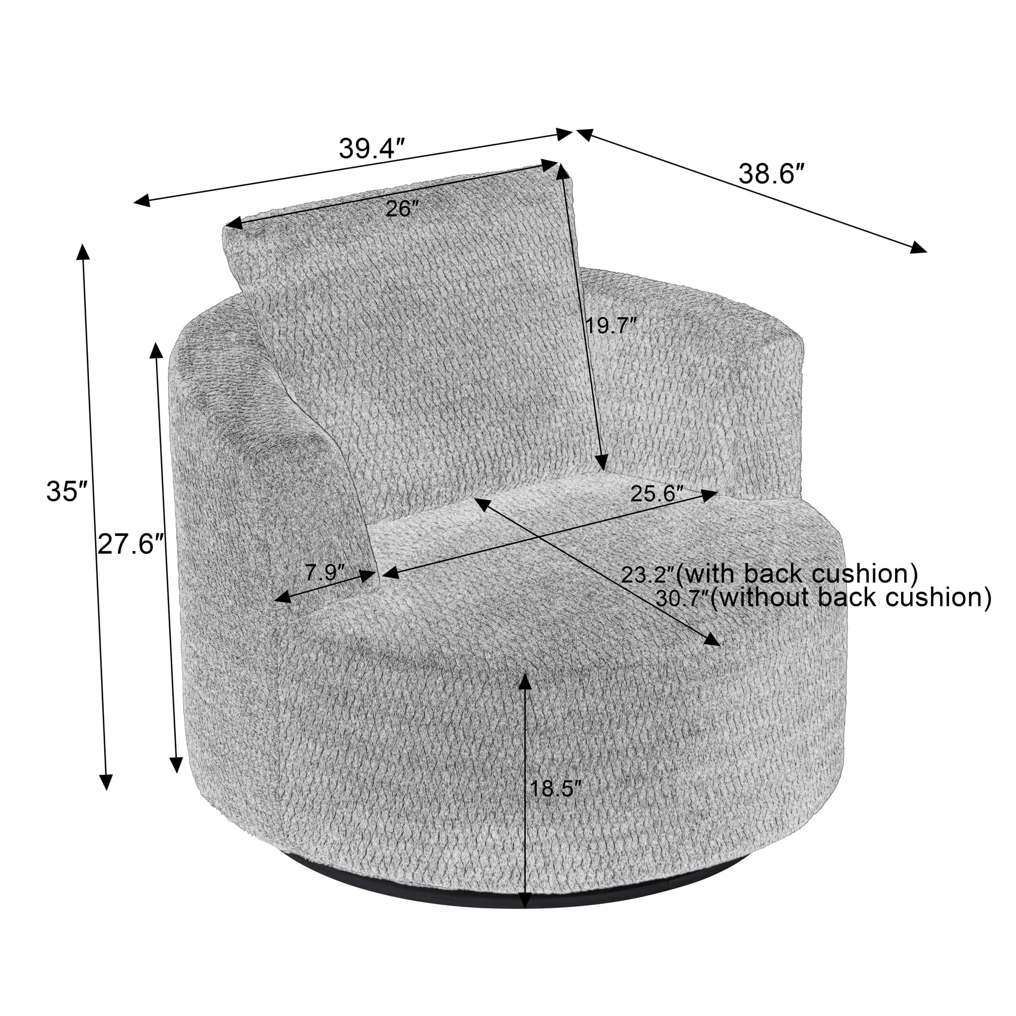 Swivel Accent Chair,360° Barrel Accent Chair,Modern Faux Fur Armchair for Living Room,Office,Apartment,Cream