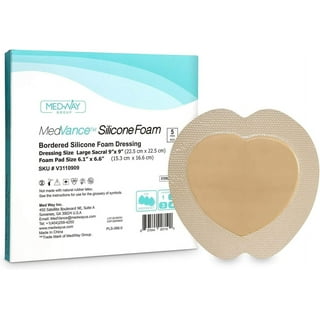 Sacral Silicone Foam Dressing with Border for Sacrum Ulcer, Pressure Ulcer,  Butt Bed Sore, Size 7''x7''(4.9''x5.3'' Pad), Painless Removal High