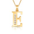 thumbnail image 1 of Solid 14k Yellow Gold 18 Inch Small Channel set (A Z) CZ Letter Name Personalized Monogram Initial Necklace (7mm X 14mm), 1 of 3