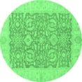 thumbnail image 1 of Ahgly Company Indoor Round Oriental Emerald Green Traditional Area Rugs, 8' Round, 1 of 4