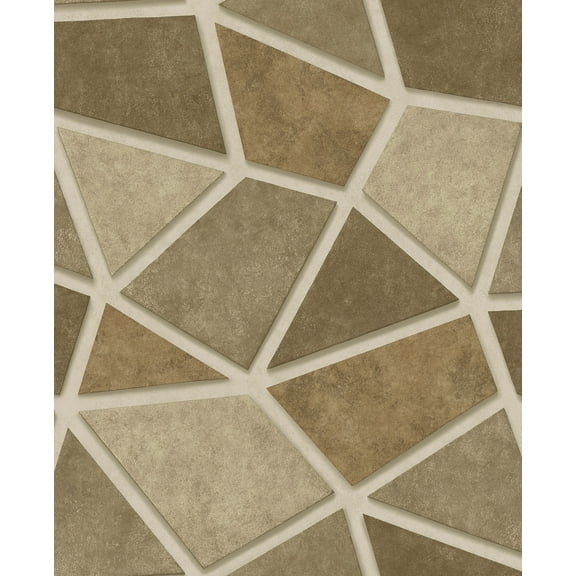 Decorline Coty Brass Geometric Patchwork Wallpaper