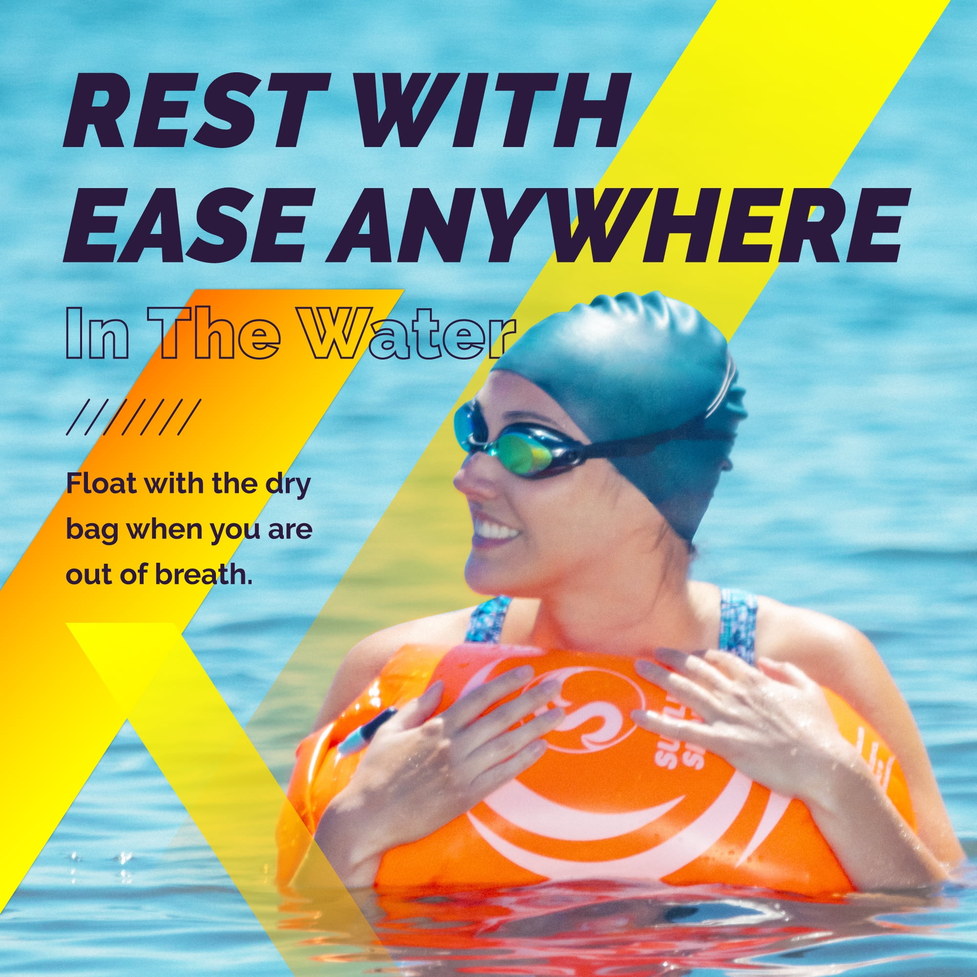 Sunlite Sports 2-in-1 Swim Buoy and Dry Bag, Orange