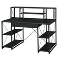 thumbnail image 3 of Glavbiku Modern Computer Desk with Storage Shelves,Metal Base Corner Desk,Writing Table,Black,47"L, 3 of 6