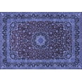 thumbnail image 1 of Ahgly Company Machine Washable Indoor Rectangle Medallion Blue Traditional Area Rugs, 5' x 7', 1 of 4