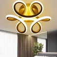 thumbnail image 3 of Lámpara techo con figura geométrica moderna dorada lujo 3000k-6000k nórdica mental fácil instalar forma floral pantalla montada en la pared para sala estar comedor interior, 3 of 9