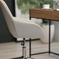 thumbnail image 4 of Merrick Lane Home Office Bucket Style Chair with Beige Upholstery and 360 Degree Rotating Swivel On Chrome Frame, 4 of 15