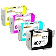Epson 802XL High Yield Remanufactured Ink Cartridge 4-Piece Combo Pack