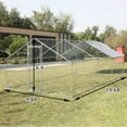 thumbnail image 4 of Pefilos 19.7'L Outdoor Large Chicken Coop, Walk-in Metal Poultry Cage Hen Run House Rabbits Habitat Pen with Waterproof and Anti-Ultraviolet Cover, Silver, 4 of 11