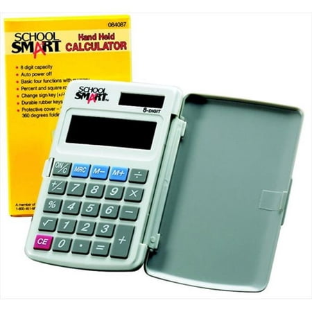 School Smart 084087 8-Digit Pocket Calculator, 3-Key Memory, 1-Touch Square