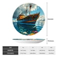 thumbnail image 2 of Bingfone Floral Ship On Ocean Print Bone China Dinner Decorative Plates,Handmade Ceramic Dinner Plate with Stand for Home Club-6in, 2 of 6