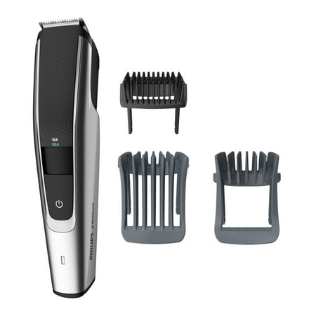 Philips Norelco Beard Trimmer Series 5000, BT5511/49, electric, cordless, one pass beard and stubble trimmer with washable feature for easy clean, Black and Silver