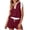 Wine, variant on Womens Shorts Sets for Causal Summer Two Piece Tracksuit Lounge Wear Sets Crew Neck Shirt and Beach Shorts with Pockets Gym Airport Yoga Outfit Green XXL