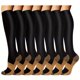 thumbnail image 5 of DEKAXID - 7 pares de calcetines de compresión unisex hasta la rodilla, para correr, con circulación de 15-25 mmHg, 5 of 6