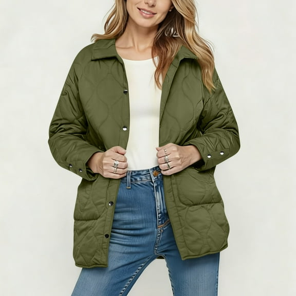 Ladies Casual Hooded Jacket Long Sleeve Outerwear Coat Windbreaker Lightweight Loose Fit for Women Fall Fashion | CSEONE,Army Green L