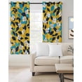 thumbnail image 2 of Flower Orange Blackout Curtains for Bedroom Living Room Darkening Curtains 96 Inches Long Blue Leaf White Floral Pastoral Plant Window Curtain 2 Panels Set Window Treatment Grommet Drapes 52"x96", 2 of 9