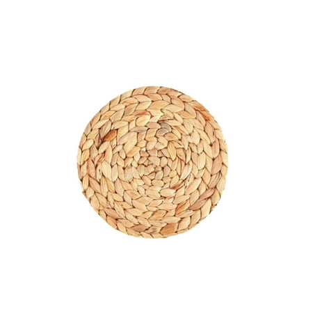 

Place Mats Set for in Door Dinning Tyeign Household Pure Hand Woven Water Hyacinth Grass Mat Cup Bowl Pot Plate Anti Scalding Heat Insulation Table Decoration Mat Placemats