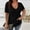 Black, variant on CYMMPU Women's Plus Size Ribbed Knit V-Neck T-Shirt, Short Sleeve Casual Top, Loose Fit Pullover for Everyday & Comfort Orange L