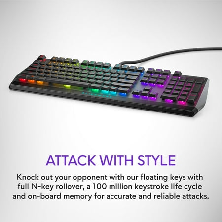 Alienware - AW510K Full-size Wired Mechanical CHERRY MX Low Profile Red Switch Gaming Keyboard with RGB Back Lighting - Dark Side of the Moon