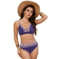 thumbnail image 3 of Women's Modest Bikini Swimsuits for Women Two Piece Bathing Suits with Sporty Pockets Girl Shorts for Tummy Control Gibobby(XXXXXL,Purple), 3 of 9
