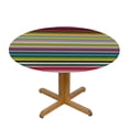 thumbnail image 3 of PIKWEEK Multicolor Fitable Fitted Round Table Cover with Elastic Colorful Horizontal Stripes and Lines Table Cloth Round Elastic Edge Fitted Table Cover Abstract  Tables, 3 of 7