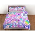 thumbnail image 3 of Juego de Funda Nórdica Infantil Unicornio Arco Iris, Ropa de Cama Infantil Colorida, Niños, 3 of 4