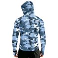 thumbnail image 7 of Havenx Men's Upf 50+ Sun Protection Fishing Jacket Camo Long Sleeve Full Zip Jacket Thumbhole Hooded Jacket Rash Guard Hiking Running Fishing Athletic Workout Blouse,Royal Blue S, 7 of 7