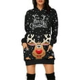 thumbnail image 2 of Chandail de Noël pour Femmes Chaud à Col Rond Cardigan Mode Veste Mi-Longue Fermeture Extérieure Imprimé de Vacances Pull à Manches Longues Chandail de Noël, 2 of 6