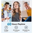 thumbnail image 2 of Headphones Wireless Bluetooth,60 Hours Playtime Foldable Lightweight Bluetooth Headphones Wireless Over Ear Wired Hi-Fi Stereo with 6 EQ Modes, Deep Bass Adjustable Headset with Mic, FM, TF for Adults, 2 of 5
