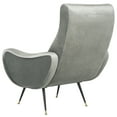 thumbnail image 5 of SAFAVIEH Elicia Velvet Retro Mid Century Accent Chair, Light Grey, 5 of 9