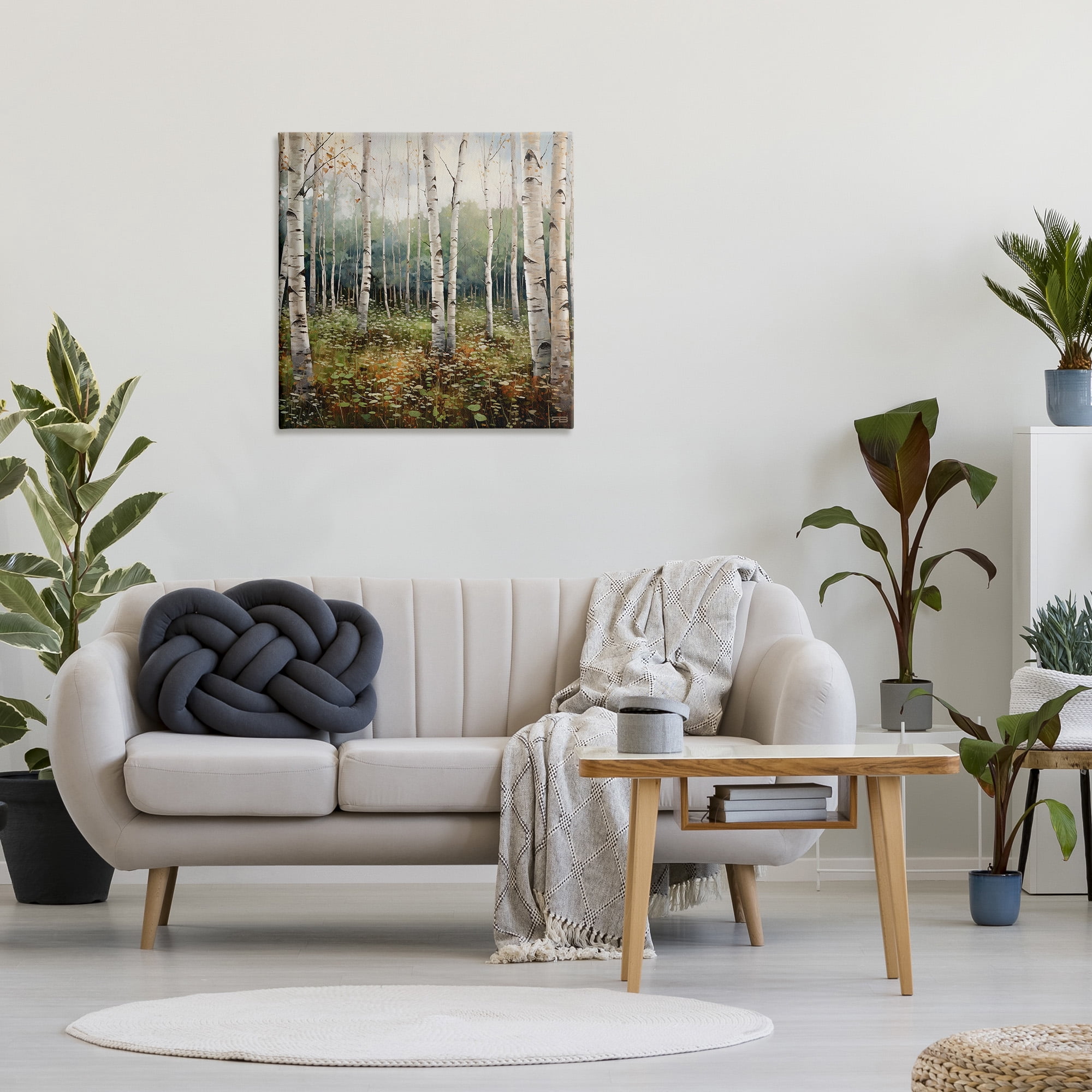 Stupell Industries Birch Forest Vegetation Landscape Painting Gallery Wrapped Canvas Art Print Wall Art, 30 x 30