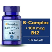 (2 pack) Puritans Pride Vitamin B-Complex and Vitamin B-12, 180 Count