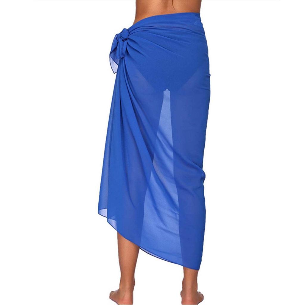 YUUZONE Chiffon-Long Sarong-Coverups for Womens Side Tie Bathing Suit ...