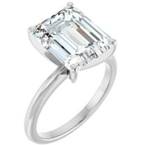 Lab Grown Diamond Engagement Ring Emerald Cut Solitaire