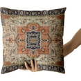 thumbnail image 2 of Aztec Terracotta Boho Throw Pillow Covers 20x20 Inch Vintage Persian Rust Retro Carpet Decorative Pillows Square Pillow Cases Farmhouse Accent Home Decor for Bedroom Couch Sofa Porch Set of 2, 2 of 6
