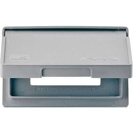 Cooper S3966 Horizontal Non Metallic Weatherproof 1 Gang Cooper S3966 Horizontal Non Metallic Weatherproof 1 Gang Decorator Outlet Cover Grey