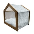 thumbnail image 2 of Leaves Pet House, Peppermint Foliage Pattern on a Dotted Background Blossoming Nature, Outdoor & Indoor Portable Dog Kennel with Pillow and Cover, 5 Sizes, Slate Blue and Bluegrey, by Ambesonne, 2 of 5