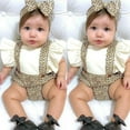 thumbnail image 2 of Douhoow Baby Girls Leopard Print Romper Summer Backless Flying Sleeve Square Collar Jumpsuit, 2 of 8