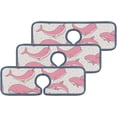 thumbnail image 2 of 2 Pcs SKYSONIC Faucet Absorbent Mat Pink Whales Sharks Washable Counter Drying Pads Behind Faucet for Kitchen Bathroom, 2 of 7