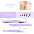 thumbnail image 2 of SIVOTE Pinces à Cils en Fibre pour Extensions de Cils, Lot de 5, Violet – Diamond Grip, 2 of 6