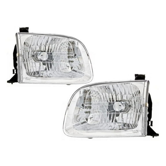 EPIC LIGHTING CAPA OE Style Halogen Headlights Chrome Assembly Replacement for TOYOTA 01-04 SEQUOIA 2004 TUNDRA DOUBLE CAB [ TO2502144C TO2503144C 811500C020 811100C020 ] Pair