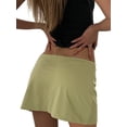 thumbnail image 6 of KelaJuan Women Spring Summer Mini Skirts Solid Color Mid Waist Streetwear A-line Skirts, 6 of 7