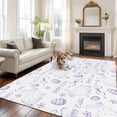 thumbnail image 2 of Large Area Rugs for Living Room Bedroom, Purple Easter 6'x9' Rug Washable Carpet Runner Indoor Outdoor, Watercolor Spring Bunny Eggs Flower Non Slip Floor Mats Rug for Kitchen, Playroom, 2 of 8
